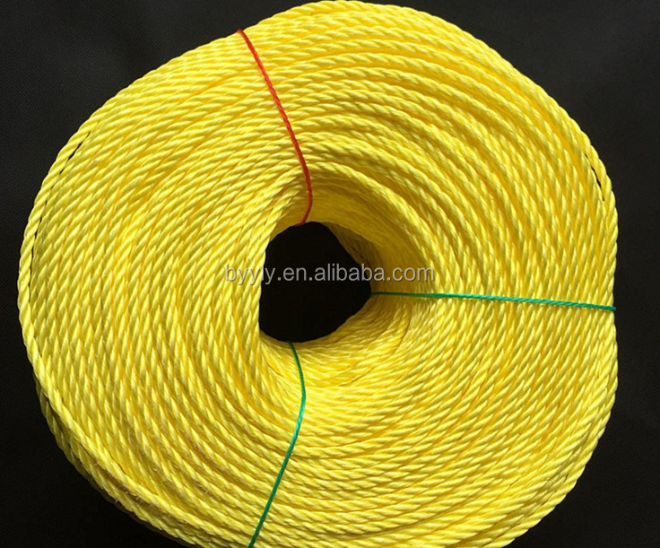 Yellow Polypropylene Rope Packaging Twisted Rope for Heavy-Duty Mooring Solutions