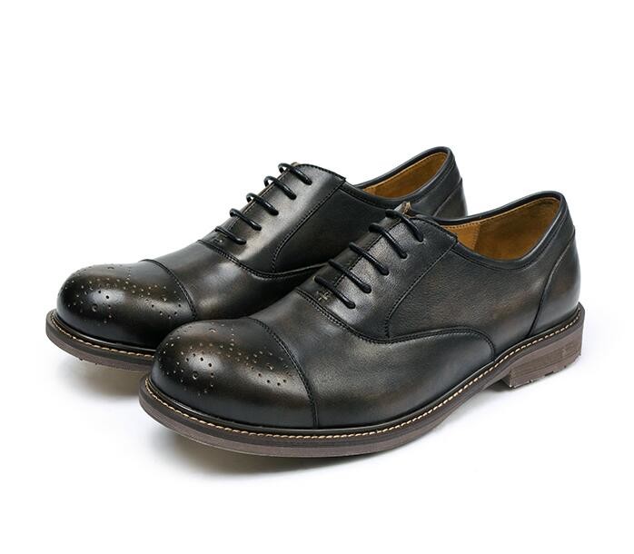 Black Round Toe Men's Casual Shoes Breathable Business Casual Sport Shoes