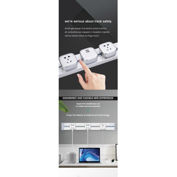 0.6/0.8/1.0/1.2/1.5m Power Track System Socket for Versatile Wall or Desktop Mounting