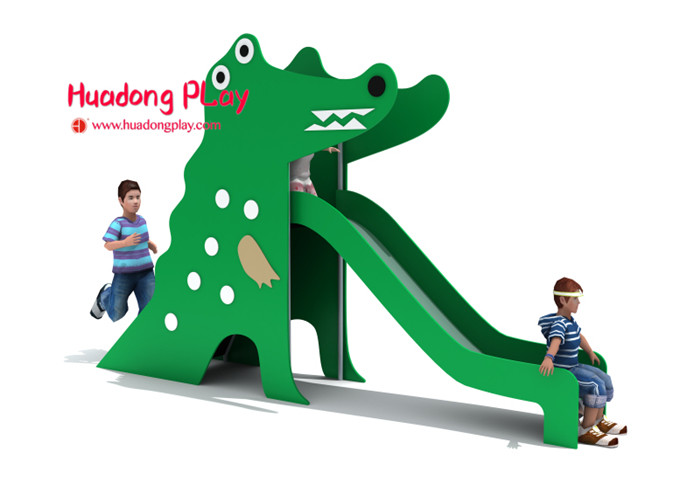 Creative HDPE Playground , Plastic Playground Equipment Crocodile Shape Slide