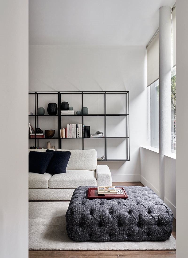 Italian Light Luxury All Pull Ins Leather Art Sofa / American Minimalist Living Room Club Hotel Velvet Sofa