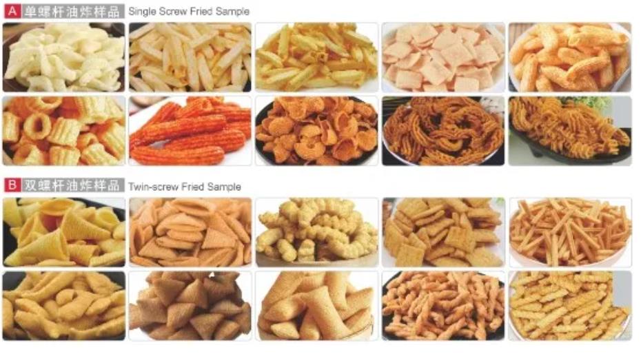 Automatic 3d& 2d Snack Crispy Chips/screw/shell/extruded Pellet Machine/fried Pellets Extruder Machine