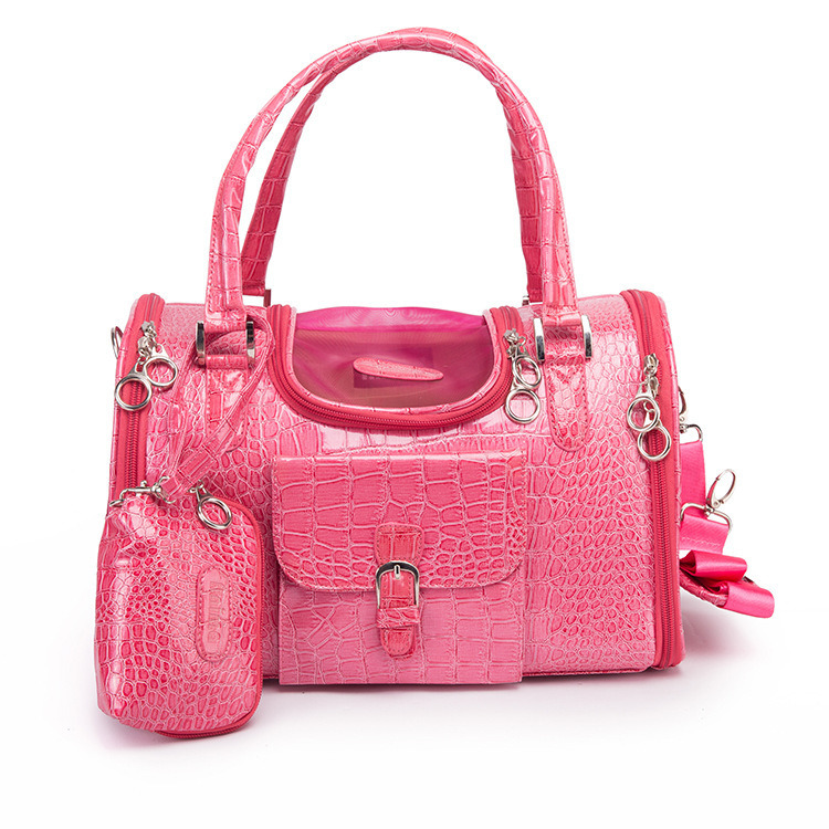 Design Quality PU Leather Hot Pink Pet Hand Bag