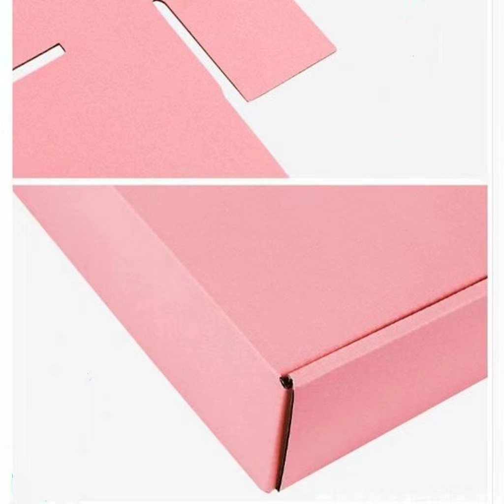 Customizable Pink Gold Hot Stamp Logo Clothes Cardboard Mail Box Cardboard Packaging Boxes