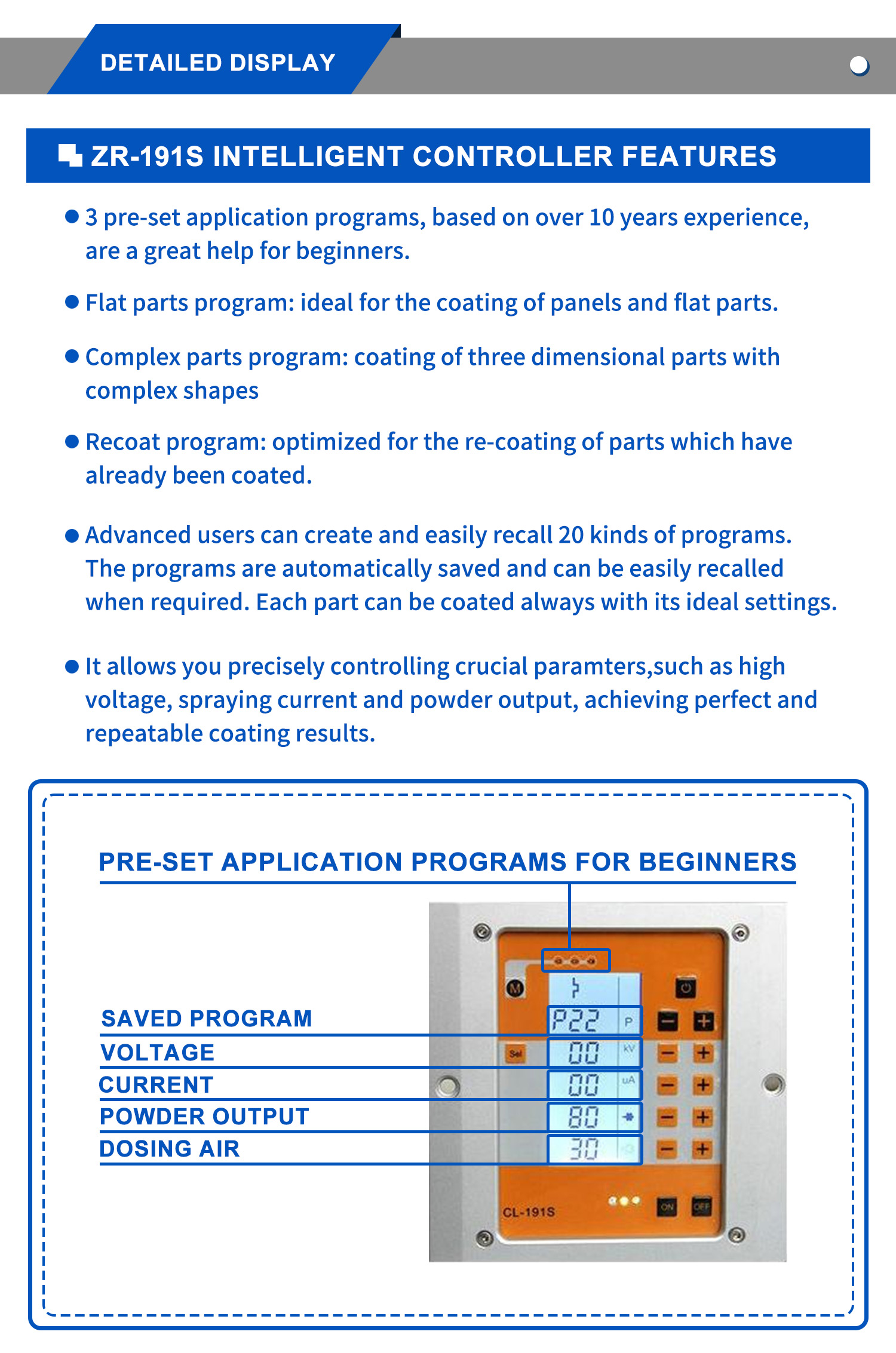 Fast Color Change Vibrating Electrostatic Coating Equipment With 8 N/S Maximum Output Pressure By Zhongren-191SB