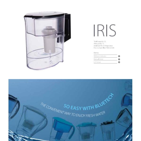 Handle Portable Alkaline Water Filter Jug Perfect For Travel , 2 L Capacity