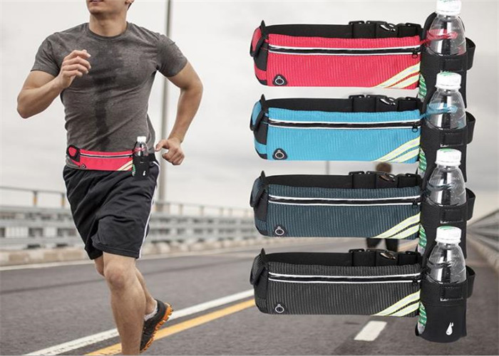 Fashion Reflective Mens Waist Bags Light Blue With Two Pockets