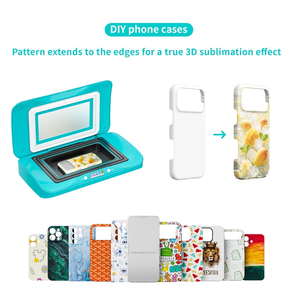 Universal Mold Compatible Design for Phone Back Cover DIY Pattern Design Vacuum Heat Press Printing Phone Case Printing Machine
