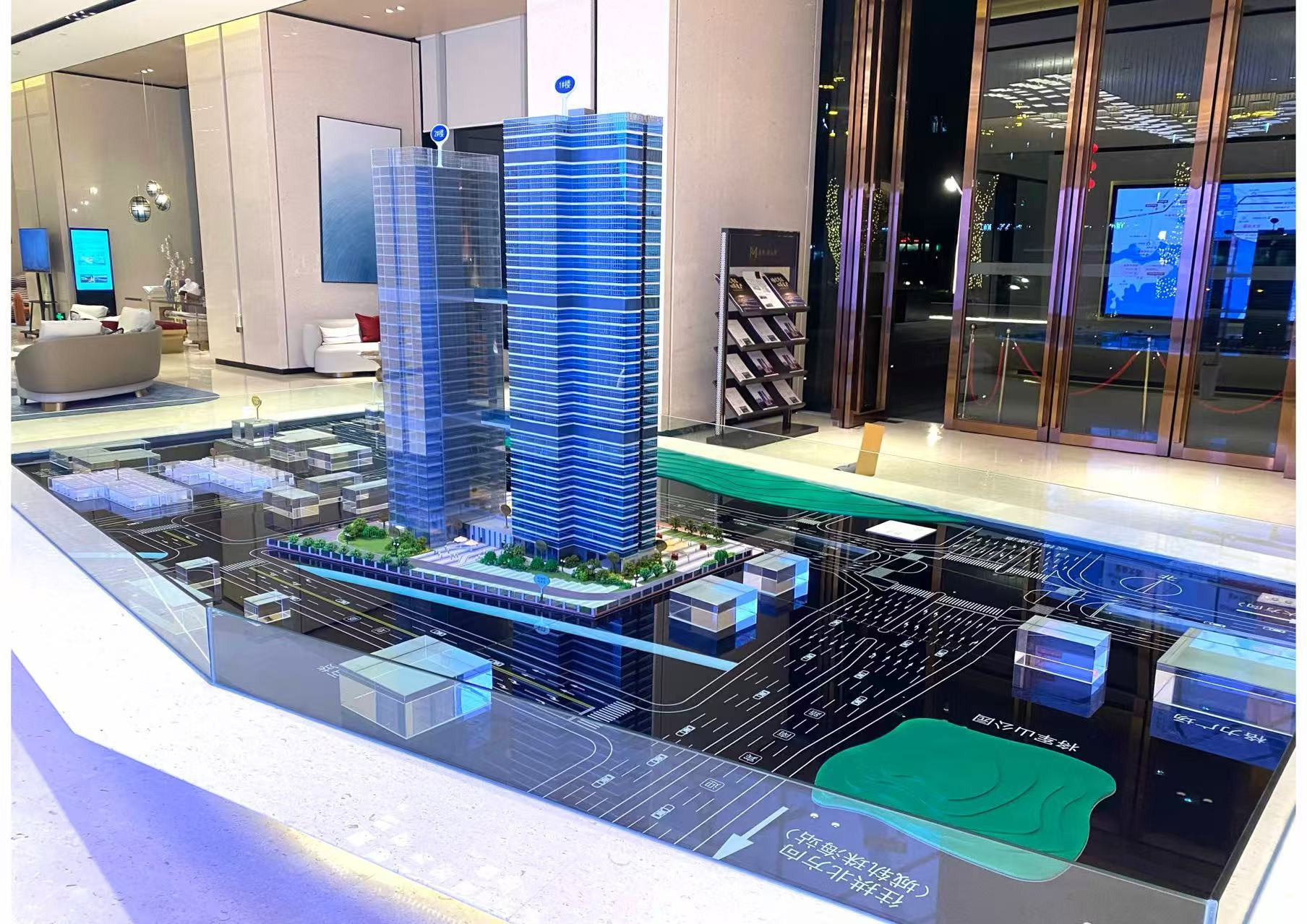 Urban Development 1:100 Scale Model Residential Towers Modern Architectural Models