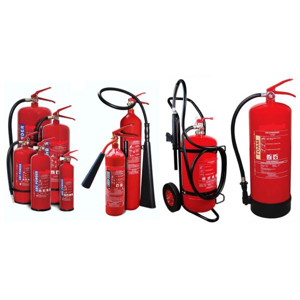 Safe / Reliable Red Fire Extinguisher , 2 kg DCP Portable Dry Powder Fire Extinguisher