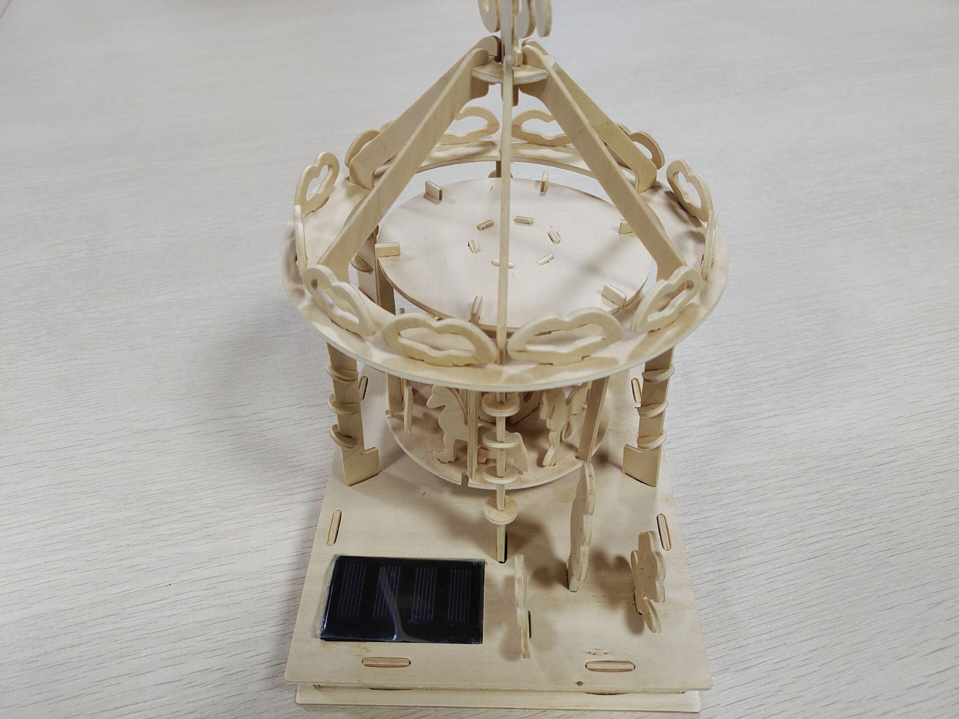 Solar Toy Diy 3D Playground Puzzle & Games Educational Wooden Toys Children Toys With Solar Panel