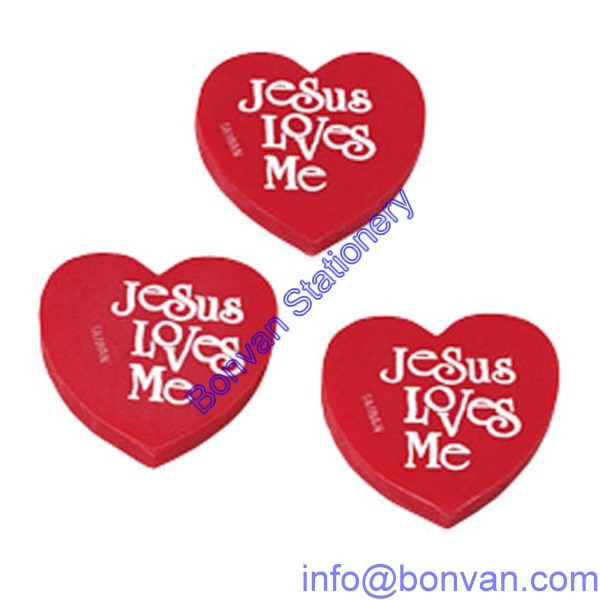 Quality heart shape eraser,heart printed eraser,promotional gift heart eraser for sale