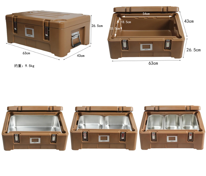 25L Food Tray Carrier Thermal Insulation Top Loading Pan Carriers Catering Marble
