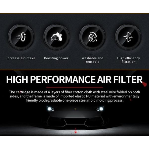 High Flow Air Filter For Maximum Airflow For Audi A6L 3.0T 14-18 Models