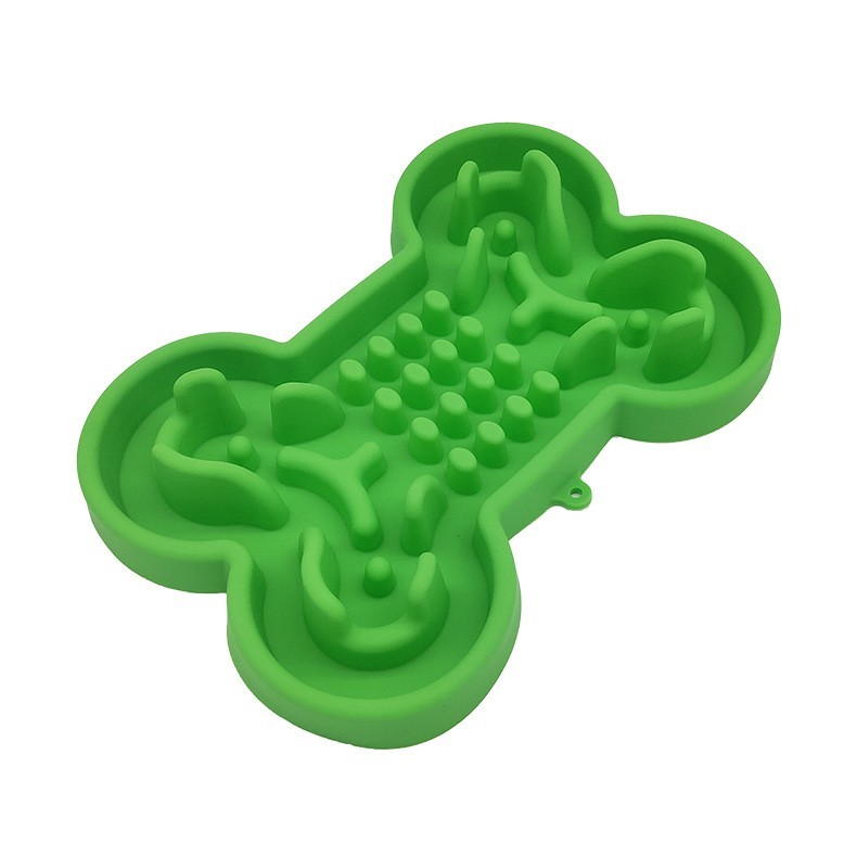 Bone-Shaped Silicone Pet Slow Food Bowl Jungle Bowl Dog Bowl Puppies Slow Food And Prevent Choking