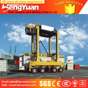 China 40t rubber tyre stacking container low profile Container gantry crane, staddle carrier on sale