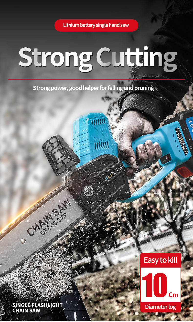 8 Inch 400W Mini Pruning Saw Electric Chainsaws Removable For Fruit Tree Garden Trimming With Lithium Battery One-Handed