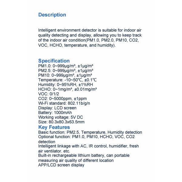 Indoor Air Quality Detector(SS-PMT100/S)