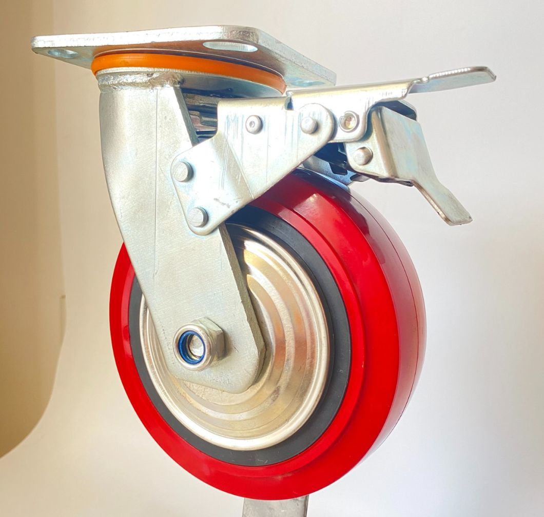400kg Heavy Duty Red PU Caster Wheel