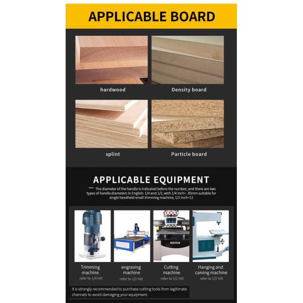 Arden 6.35mm Cnc Drill Bits Slotting Cutter 1/4 X 3/8 Wood Carving Router Bits
