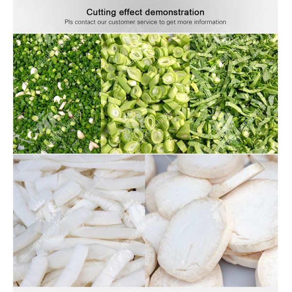 Turnip Mint Leafy Vegetable Cutting Machine Commercial , Blade Vegetable Cubing Machine