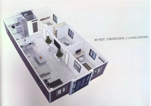 Folding Expandable Home Prefabricated Shipping Container House For School And Office Use