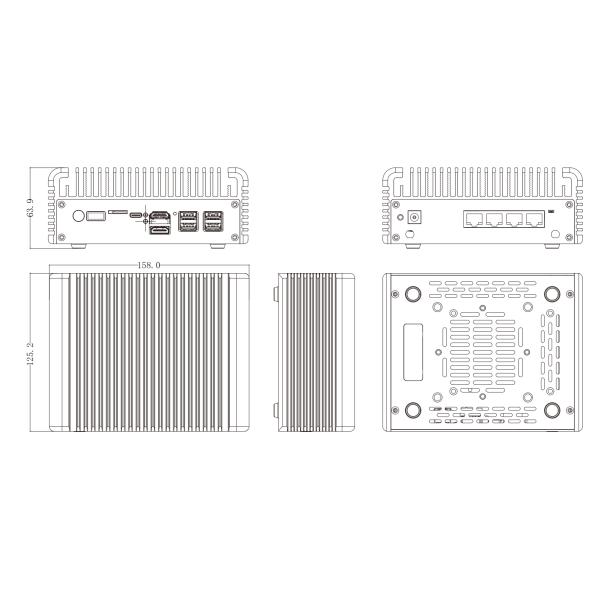 Zynshield Desktop Firewall J6412 Pfsense Ubuntu Linux 4*2.5g Rj45 Ethernet Ports