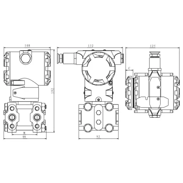Hengtong High Precision 0.1%F.S Hart Type Smart Pressure Transmitter Capacitive Pressure Sensor