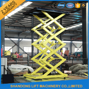 Stationary Hydraulic Scissor Lift , 4.8m Height Material Loading Warehouse Industrial Lift Table