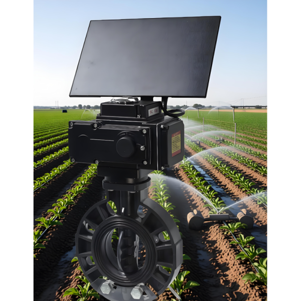 4G Smart Solar Powered Butterfly Valve, Wireless App Control Large Diameter Irrigation Valve for Agriculture