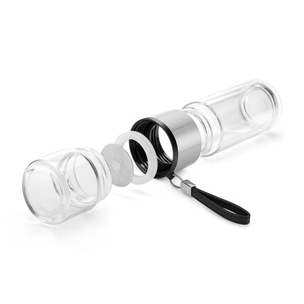 ODM Double Glass Tea Bottle Strainer Heat Resistant 238ml