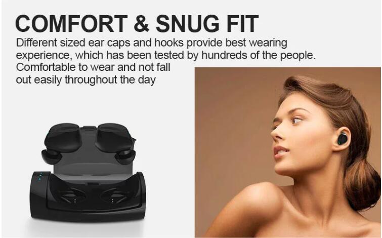 Bluetooth Earphone Mini Stereo Headset in Ear Earbuds Microphone Wireless Headphone (for ios iPhone Android Samsung)