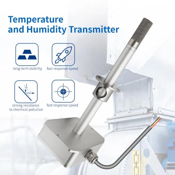 FG7010 temperature and humidity sensor pipeline transmitter with high-temperature resistant wall mounted threaded metal casing