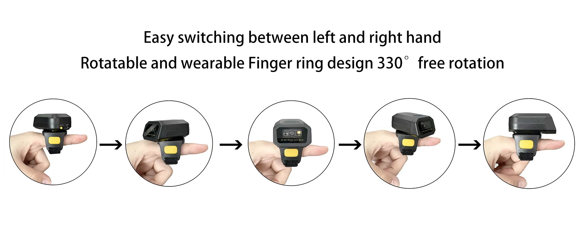 CMOS Wearable Barcode Scanner Portable Finger Barcode Scanner Mini