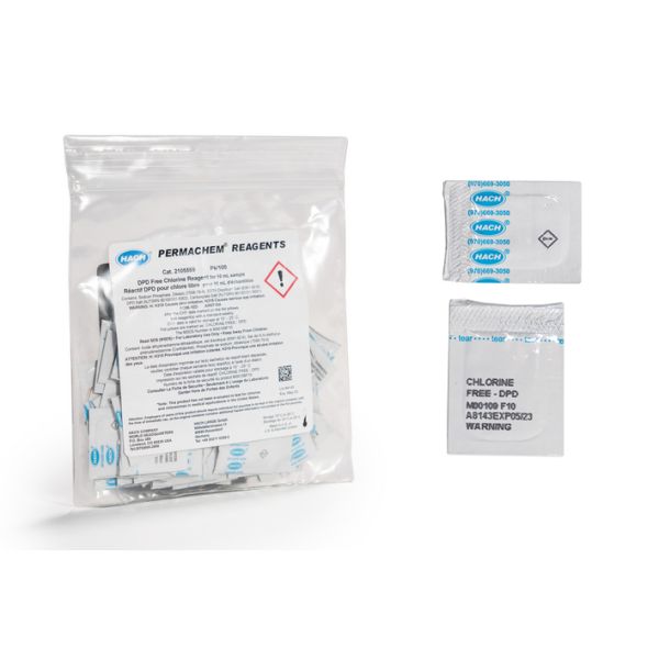 2105569-CN Hach Dpd Free Chlorine Method Reagent Powder Pillows