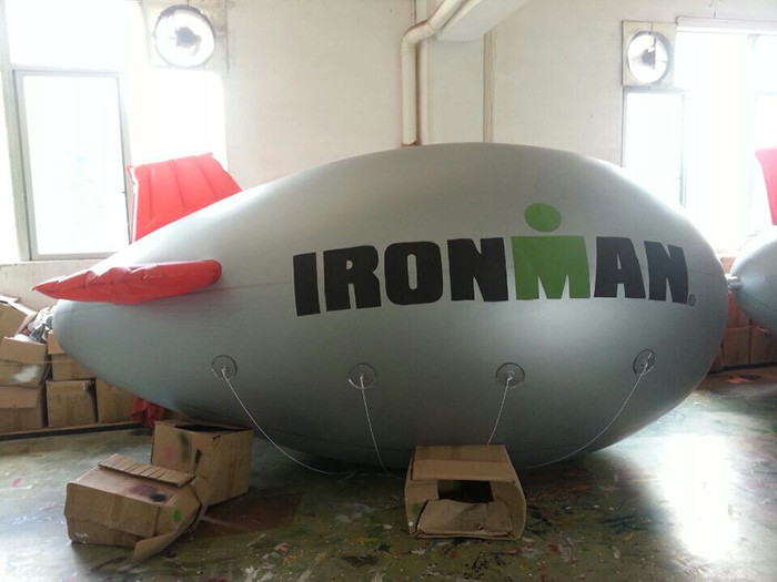 Silver Color Inflatable Advertising Products Blimp / Air Plane Balloon