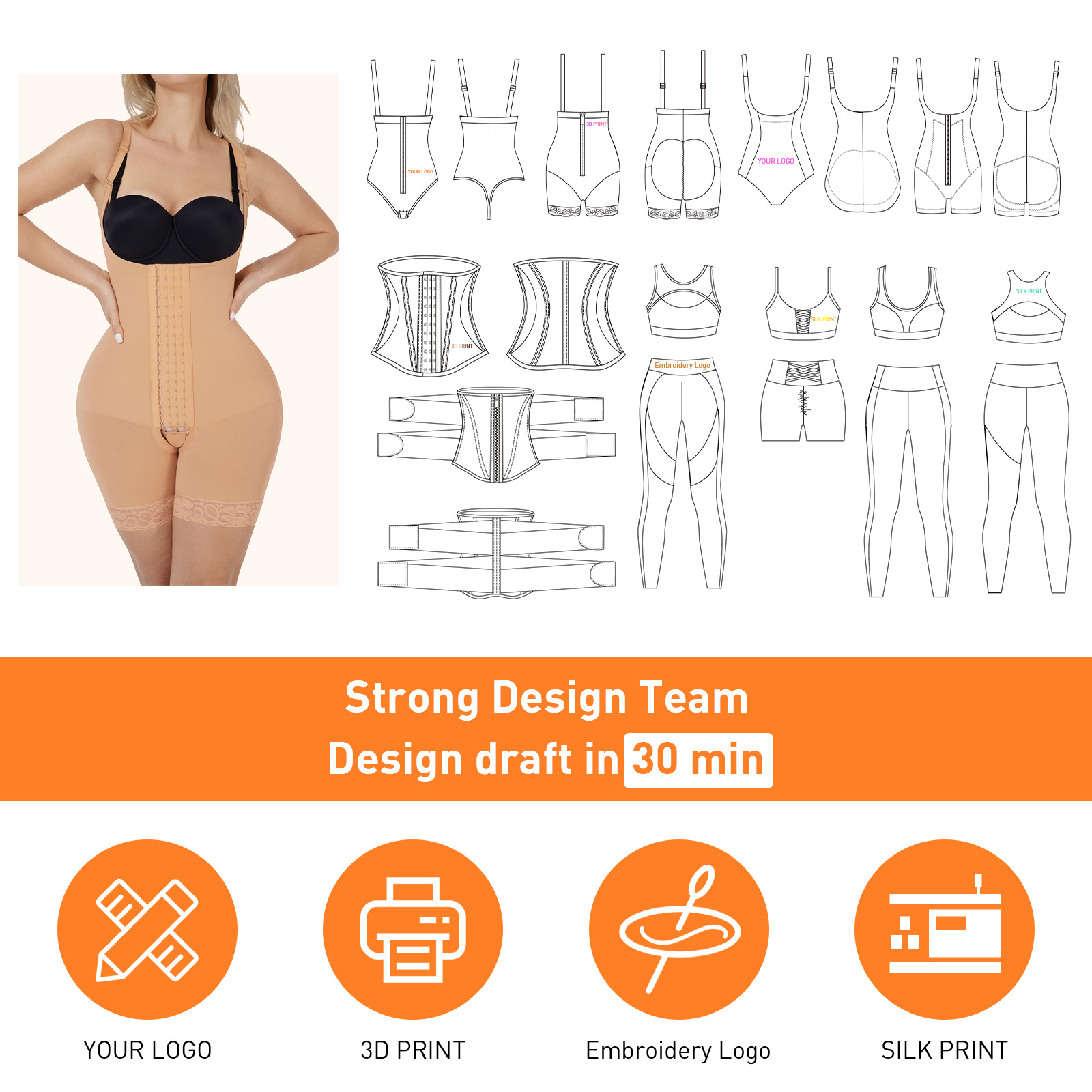 Slimming One Piece Tummy Control High Waist Steel Bone Bodysuit Shaping HEXIN Shapers