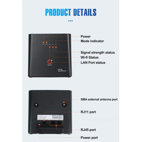 OLAX AX9 PRO 300mbps Wifi Wireless Router 4G 5G Lte CPE Wifi Router Modem With Sim Card Slot