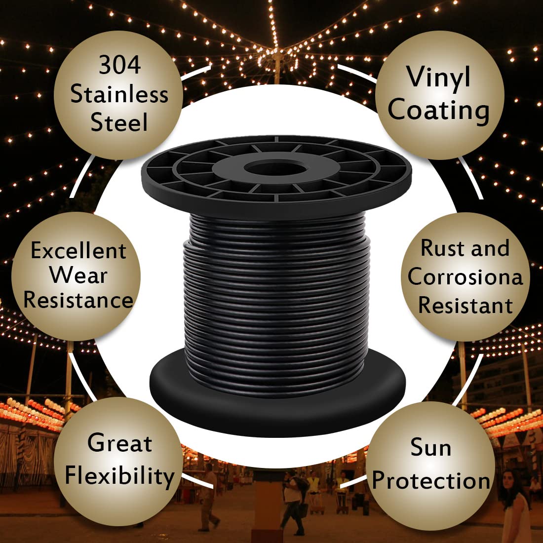 Customized Length Stainless Steel Wire Rope with Corrosion-Resistant PVC Nylon Coating