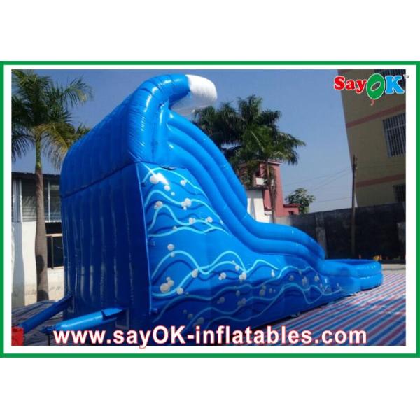 Inflatable Slip And Slide With Pool Enviromentally-Friendly Blue Ocean Inflatable Slide 0.55mm PVC With Water Pool
