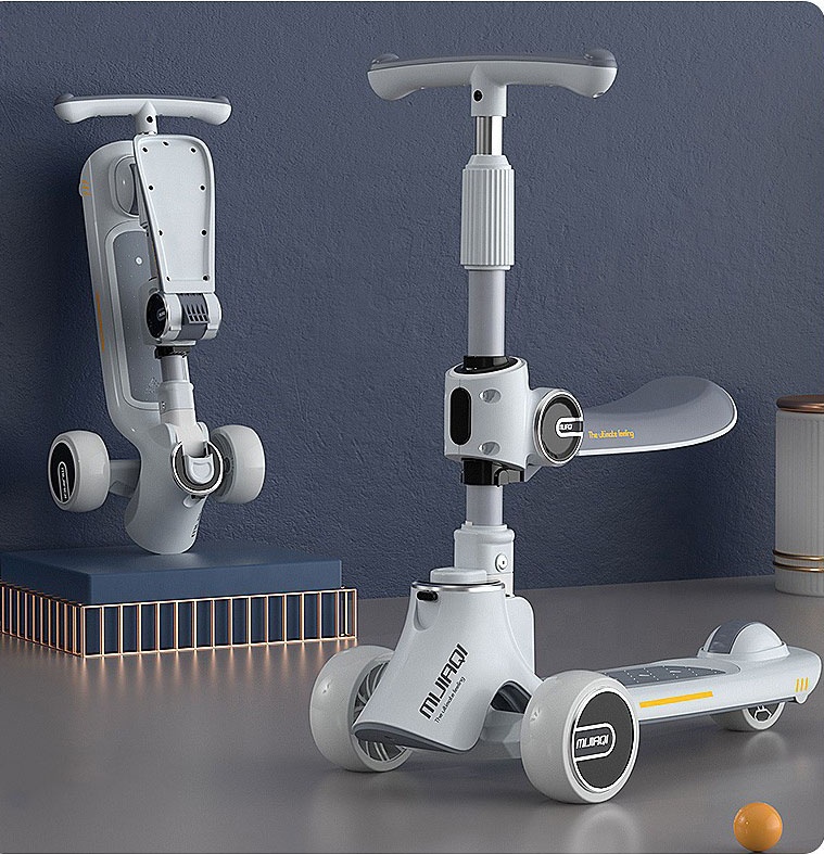 Adjustable Lean-to-Steer 3-Wheeled Scooter for Kids Foldable Seat Ages 5 to 7 Years