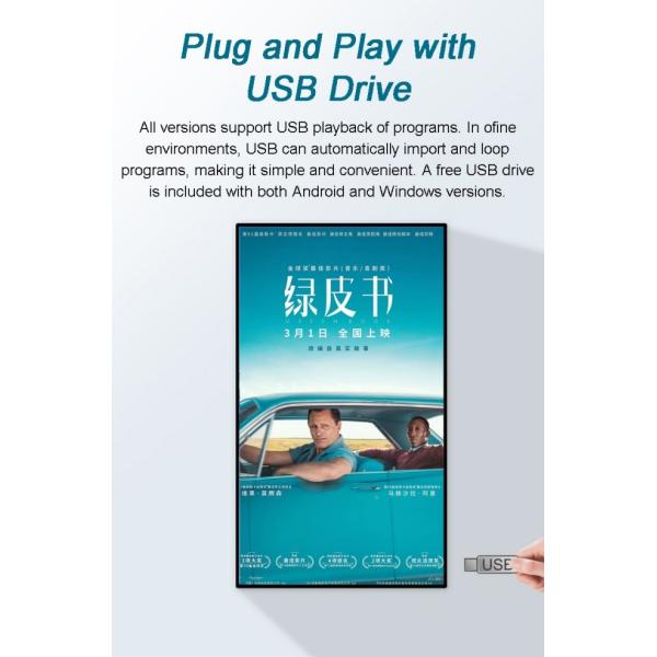 4K Ultra HD Resolution Indoor Wall Mounted digital window display Equipment with Writing Method Touchscreen