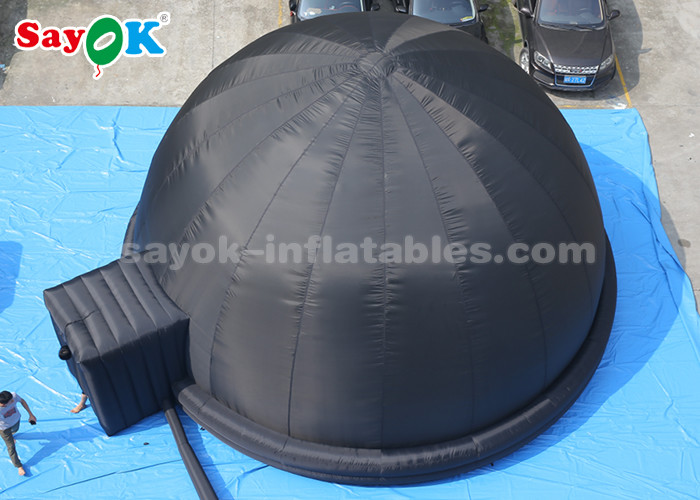 8 Meter Black Inflatable Planetarium Dome Tent With Air Blower And PVC Floor Mat