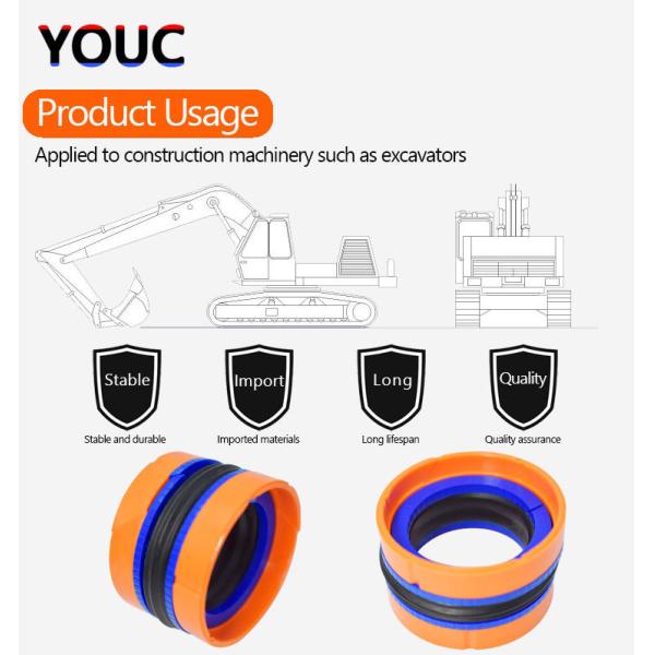 80 X 60 Compact Piston Seal NBR POM High Pressure Piston Seals DAS KDAS Type