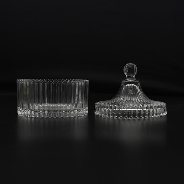 Luxury Soy Wax Aromatherapy glass Jar Custom Crystal Candle jar with lid