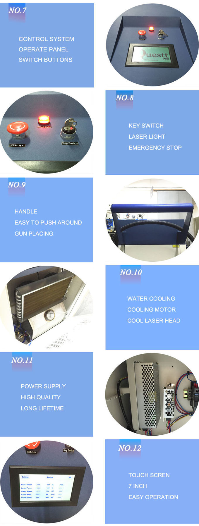 Air Cooling 200W Laser Cleaning Machine Removal Rust For Engine Oil Paint Coating