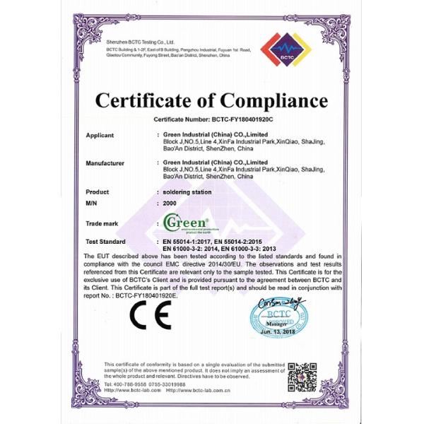 High Frequency Soldering Desoldering Station CE Certificate Green 2000