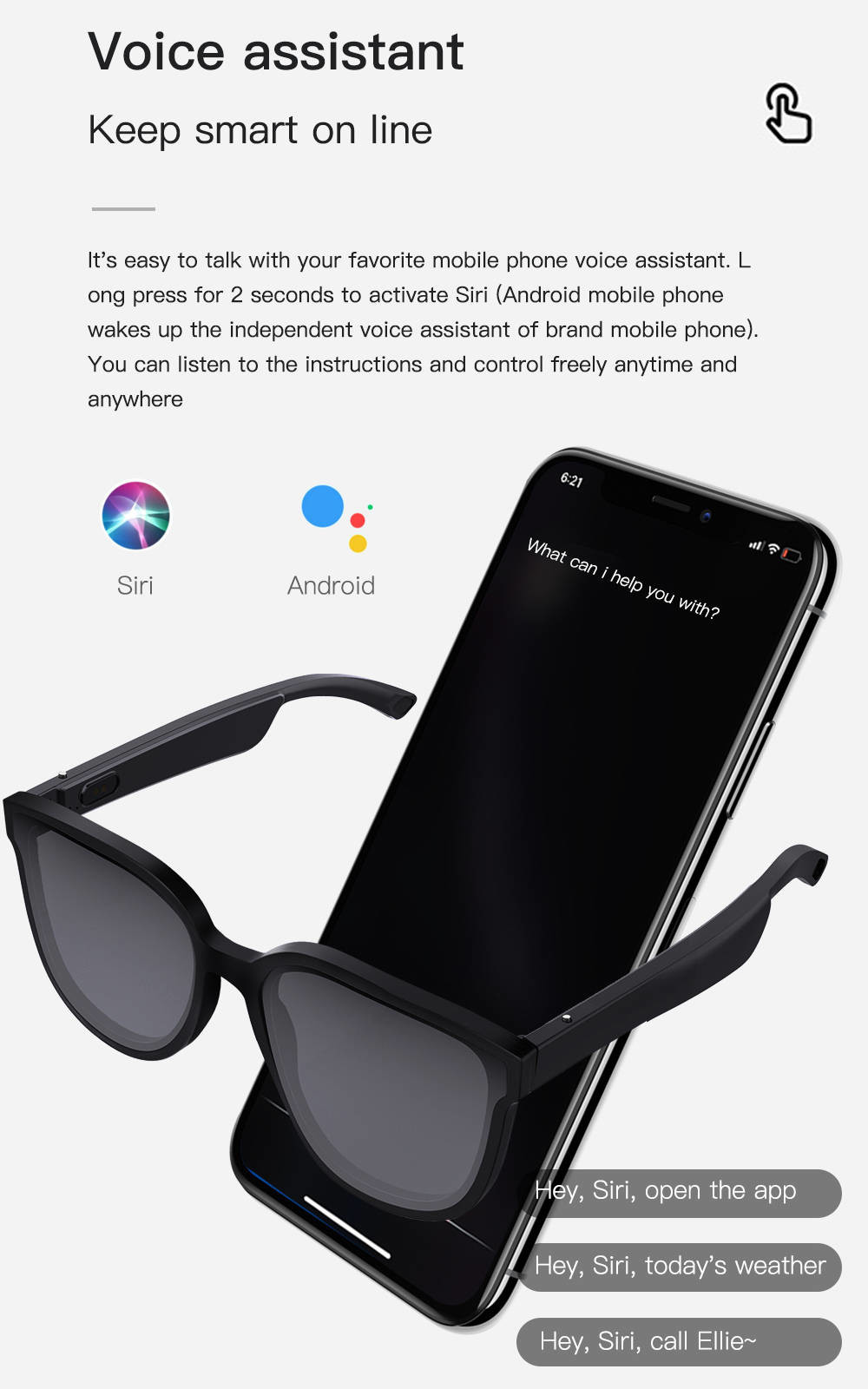 Eyewear Smart Glasses Bluetooth Sunglasses Built In Microphone Listening Music