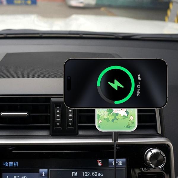 Custom Portable Sublimation Magsafe Wireless Car Charger For IPhone