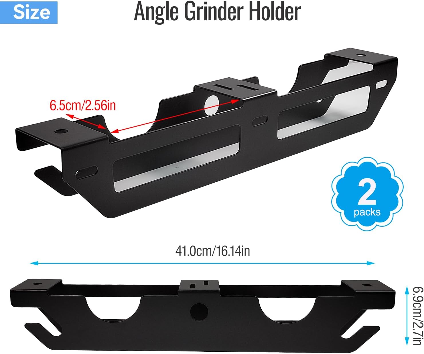Multi-Purpose Wall Mount Grinder Stand with Cord Hanger and Tool Stand Storage Rack Holder